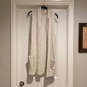 Flecked long sweater vest